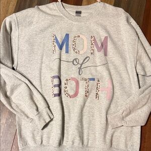 Gildan Gray Crew Neck Sweater - Mom of Both Design